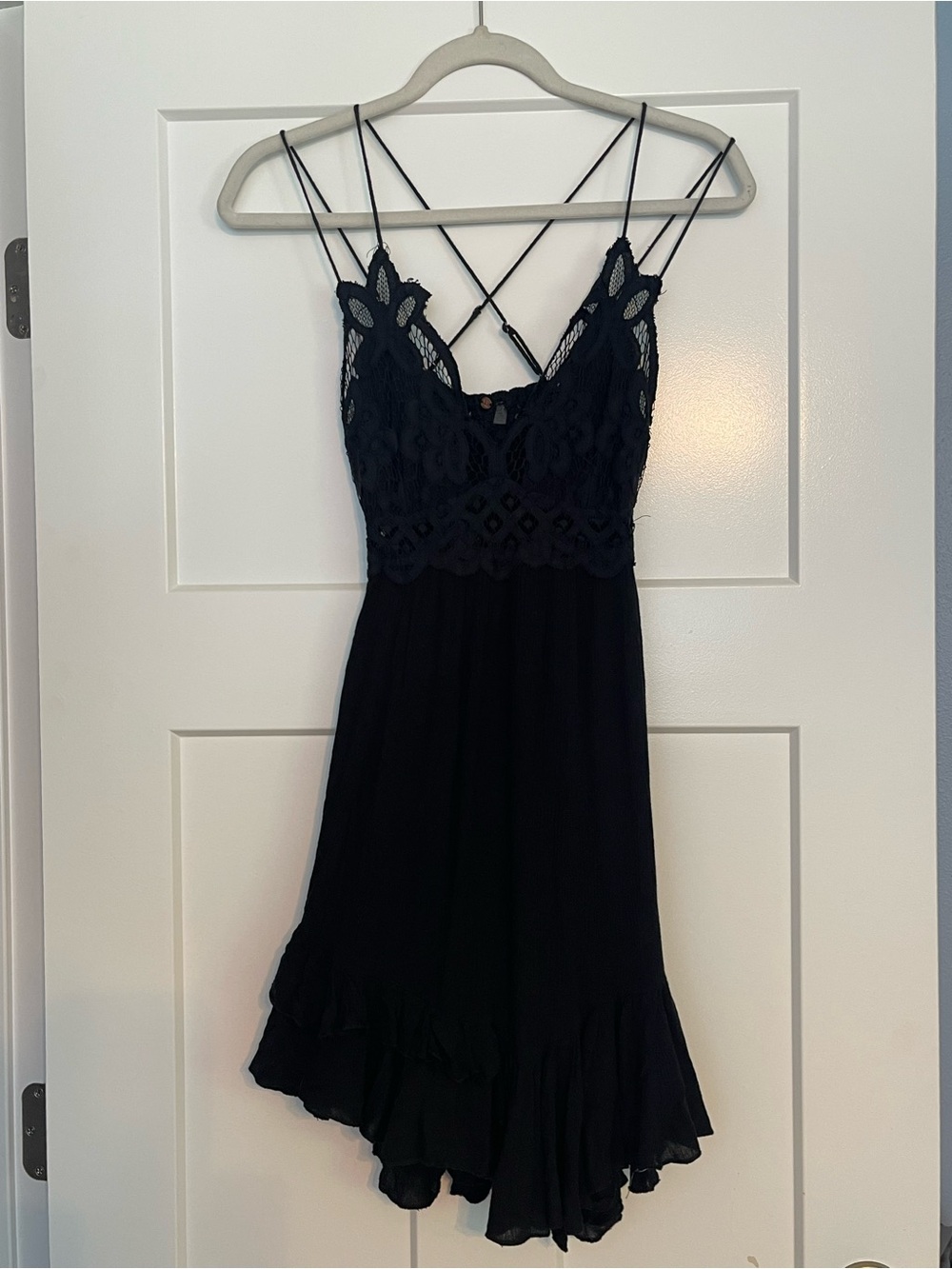 Free People Adella Slip Dress in Black